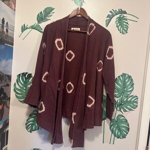 Marketplace Cotton Purple Patterned Cardigan